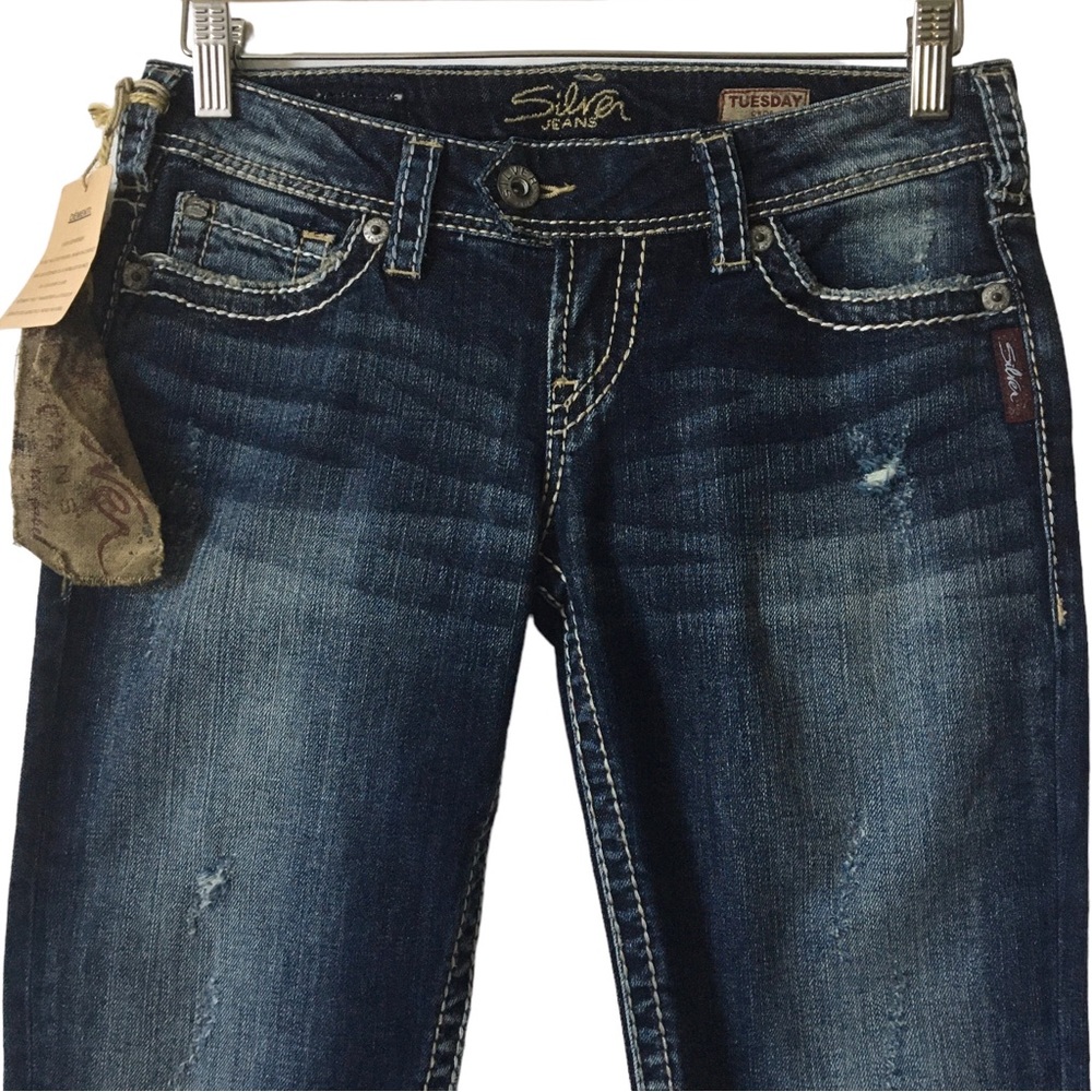 Silver Jeans Tuesday Crop Denim Jeans Size 27 - Picture 16 of 17